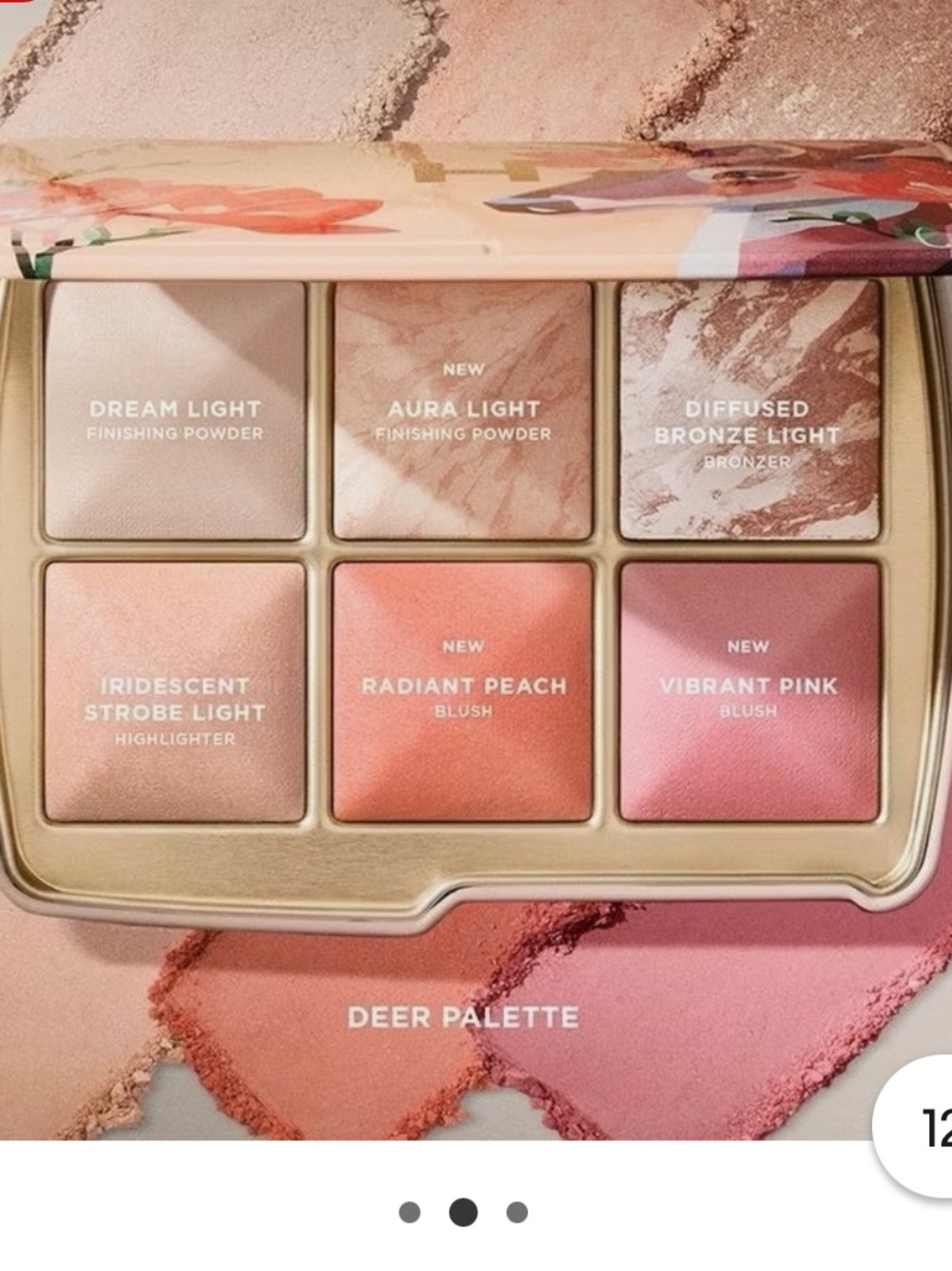 Hourglass Deer Compact Palette — Peach, Coral & Pink Accents. Swatches once - Picture 3 of 3